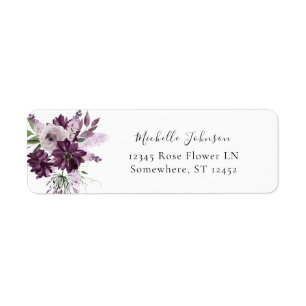 Purple & Lavender Floral Return Address