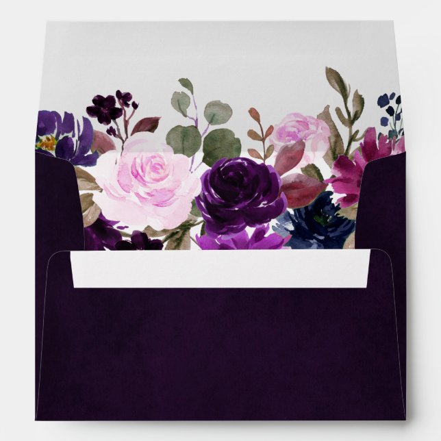 Purple Lavender Floral return address envelope (Back (Bottom))