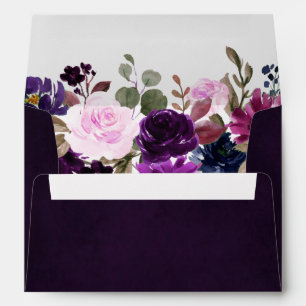 Purple Lavender Floral return address envelope