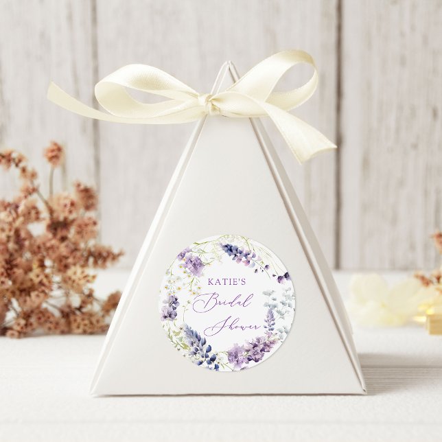 Purple + Lavender Floral Round Sticker (Creator Uploaded)