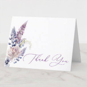 Purple + Lavender Floral Thank You Card