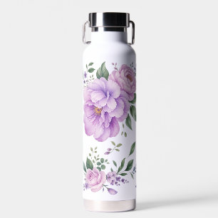 Purple Lavender Floral Water Bottle