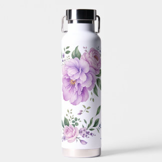 Purple Lavender Floral Water Bottle