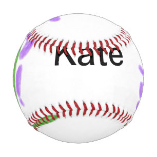 Purple lavender floral watercolor add name text cu baseball