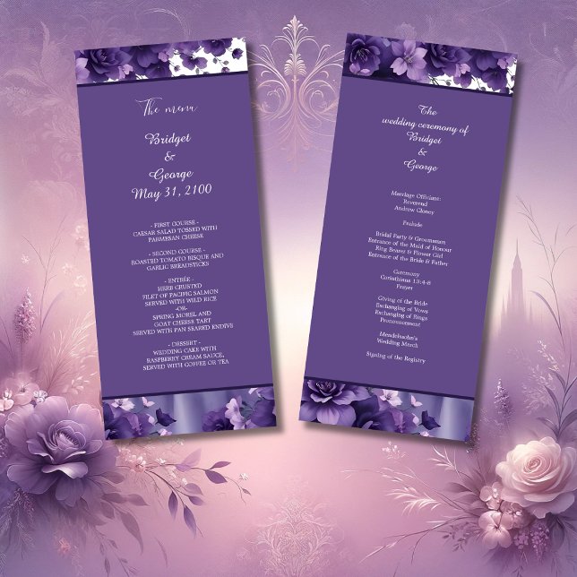 purple & Lavender Floral Wedding Aesthetic Programme (Creator Uploaded)