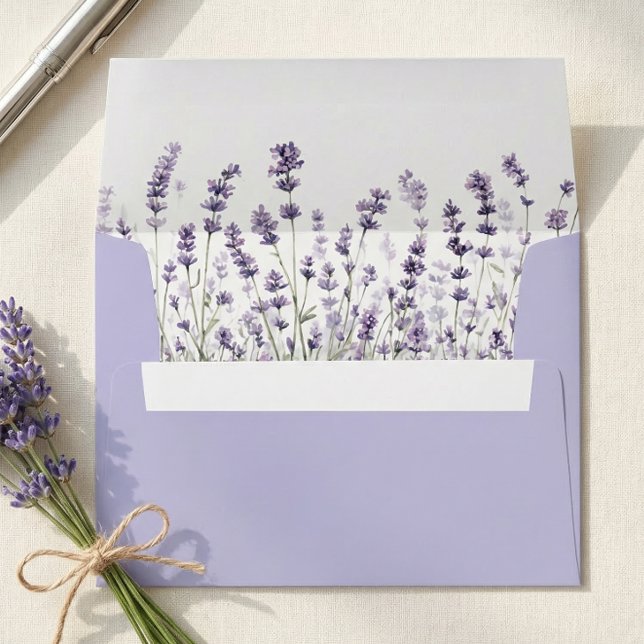 Purple Lavender Floral Wedding Envelope (Creator Uploaded)