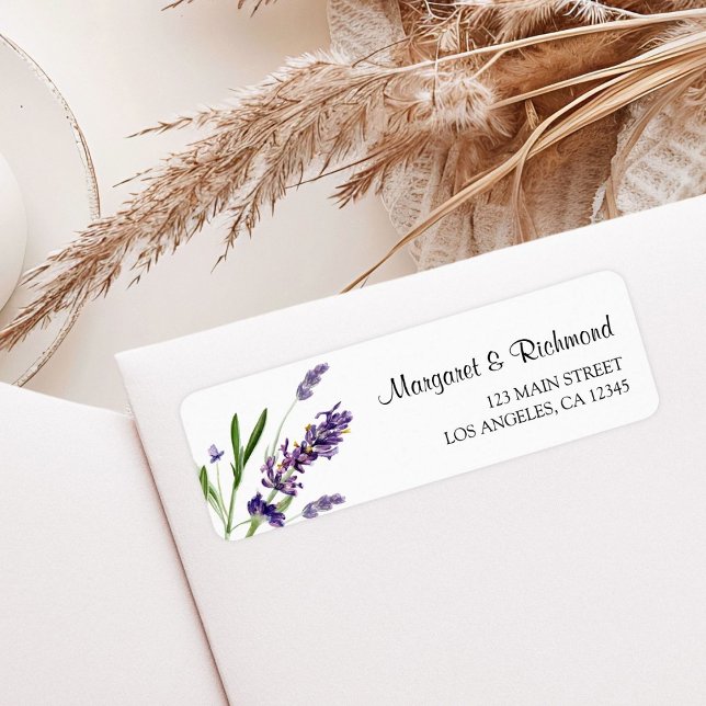 Purple Lavender Floral Wedding Return Address (Creator Uploaded)
