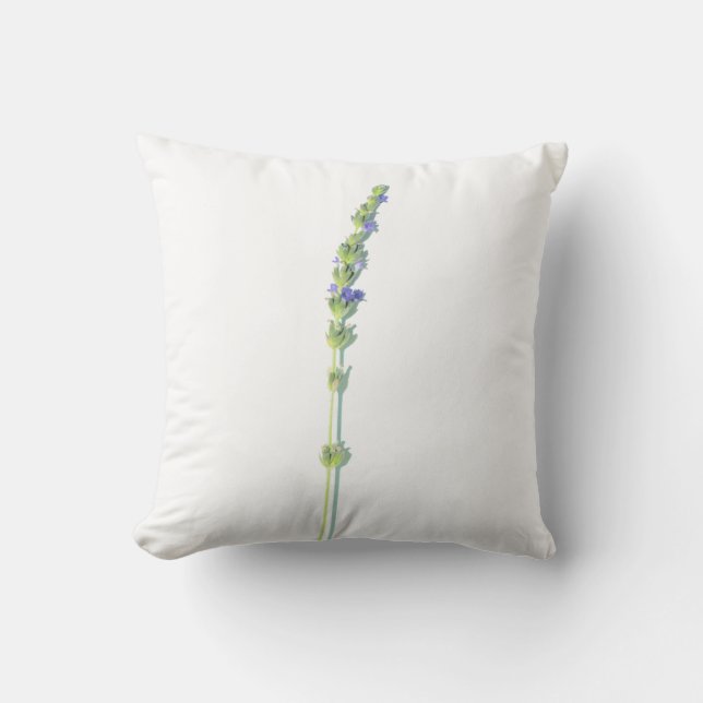 Purple Lavender Flower Throw Pillow Cushion (Front)