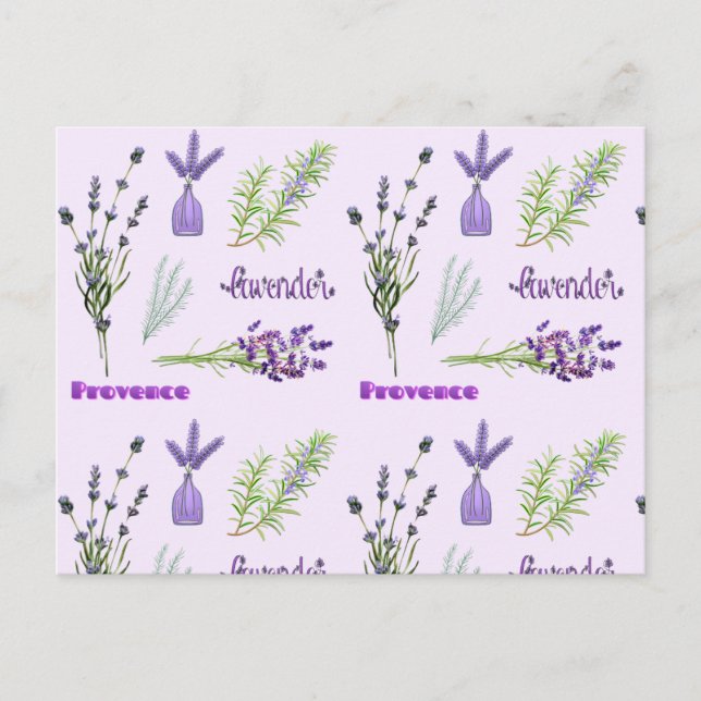 Purple Lavender Flowers and Lavender Bunches Postcard (Front)