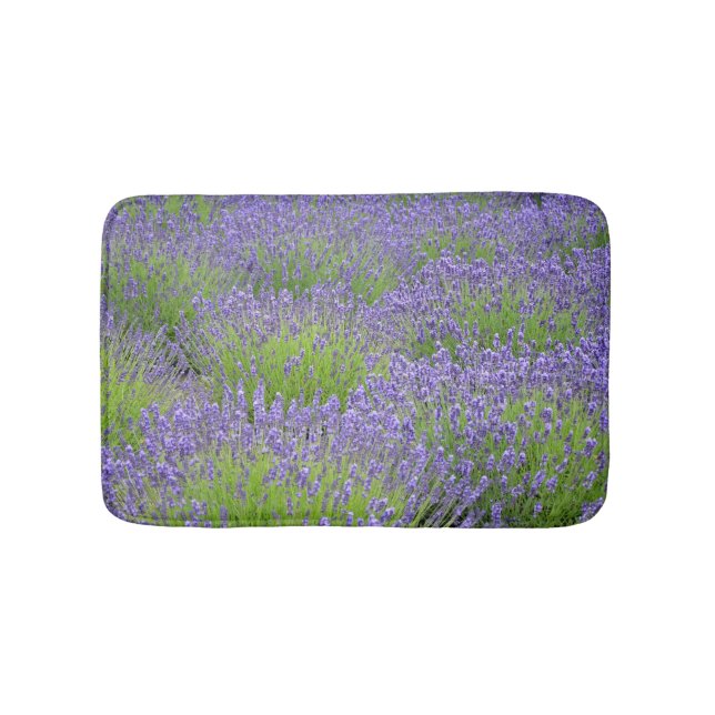 Purple lavender flowers bath mat (Front)