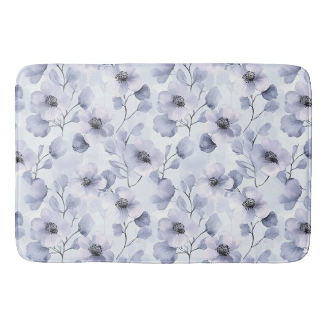 Purple Lavender Flowers Bath Mat (Front)