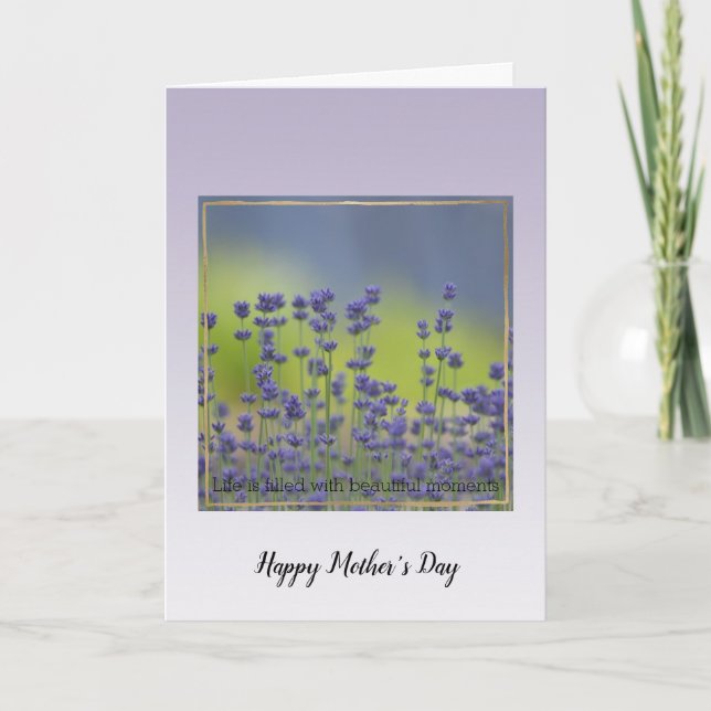 Purple Lavender Flowers Beautiful Moments    Card (Front)