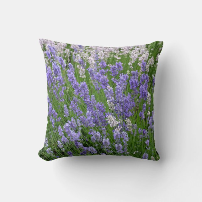 Purple lavender flowers cushion (Front)