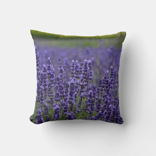 Purple lavender flowers cushion (Front)