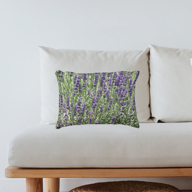 Purple Lavender Flowers Floral Decorative Cushion (In Situ Sofa)