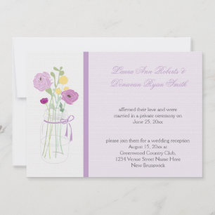 Purple Lavender Flowers Mason Jar Reception Only Invitation