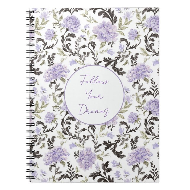 Purple Lavender Flowers   Notebook (Front)