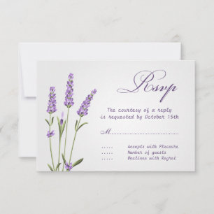 Purple lavender flowers Wedding RSVP
