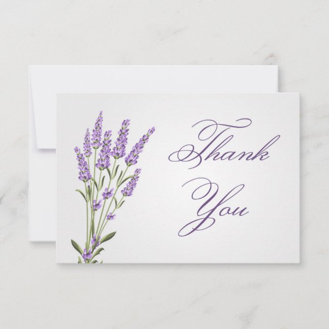 Purple lavender flowers Wedding Thank you Invitation (Front)