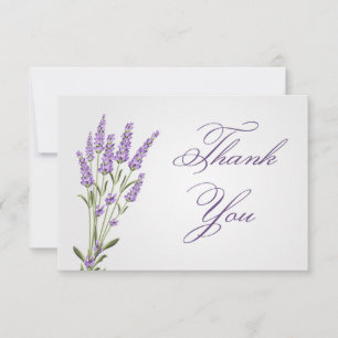 Purple lavender flowers Wedding Thank you Invitation