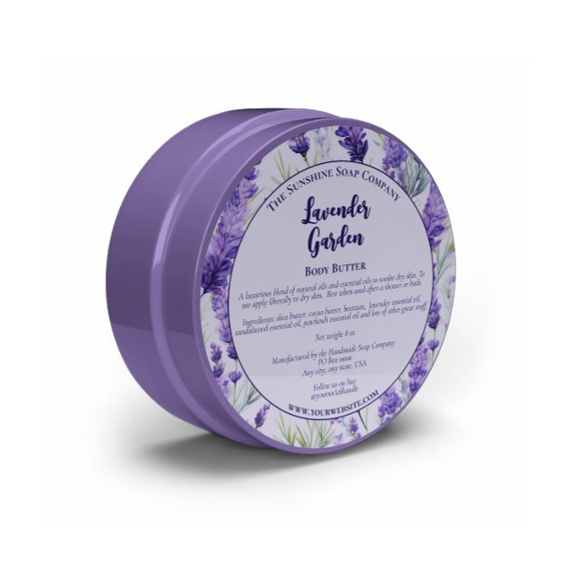 Purple Lavender Garden Cosmetics Jar Label  (Creator Uploaded)