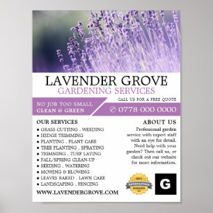 Purple Lavender, Gardening Service, Horticulturist Poster