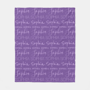 Purple Lavender Girls Name Custom Personalised Fleece Blanket