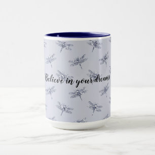 Purple Lavender Glitter Dragonflies    Mug