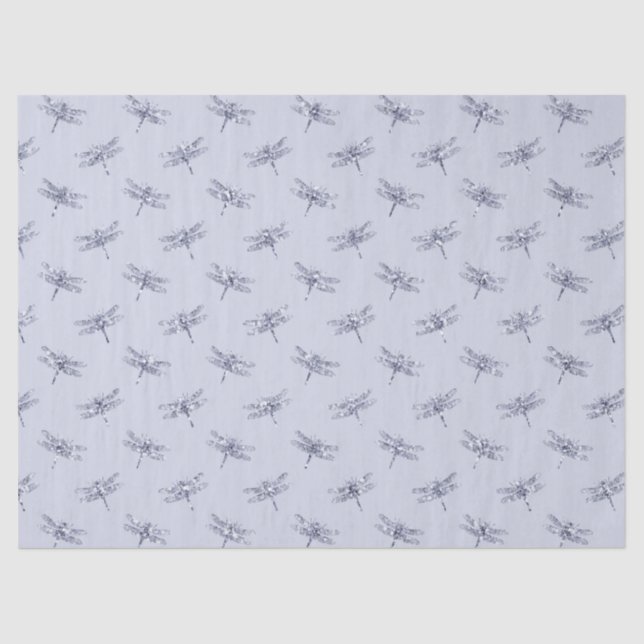 Purple Lavender Glitter Dragonflies  Tissue Paper (Front)