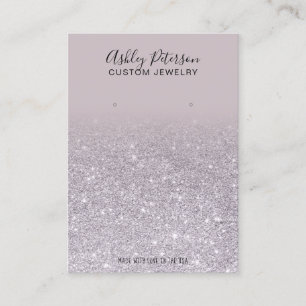 Purple lavender glitter jewellery earring display business card