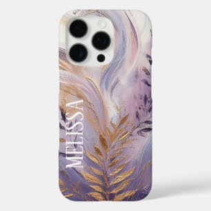 Purple Lavender Gold Elegance in Acrylic With Name iPhone 16 Pro Case