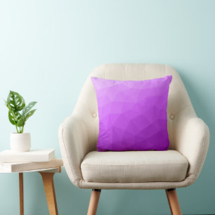 Purple lavender gradient geometric mesh pattern cushion