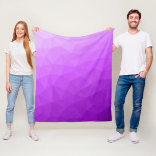 Purple lavender gradient geometric mesh pattern fleece blanket