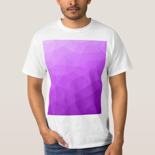 Purple lavender gradient geometric mesh pattern T-Shirt (Front)