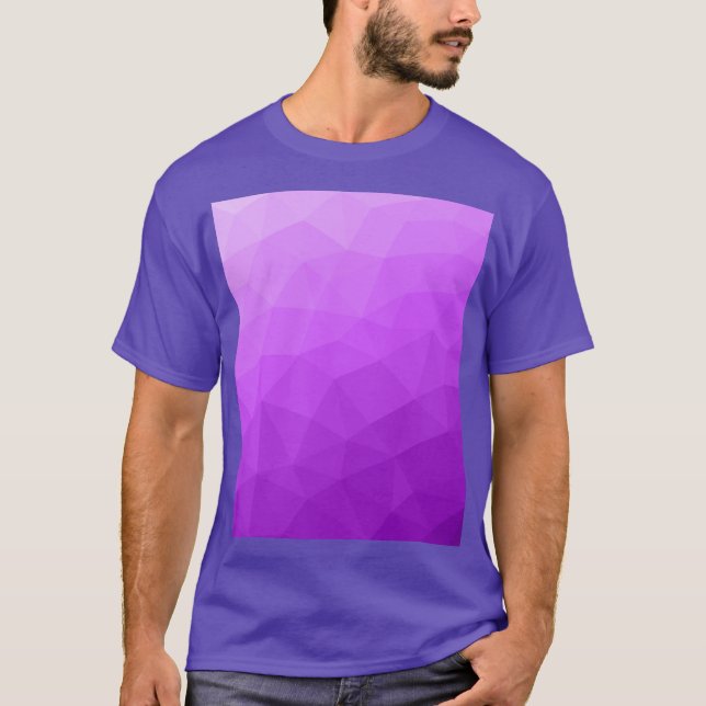 Purple lavender gradient geometric mesh pattern T-Shirt (Front)