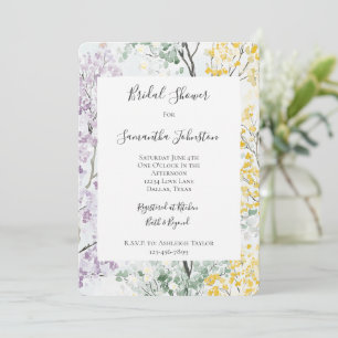 Purple Lavender Green Yellow Bridal Shower Invitation