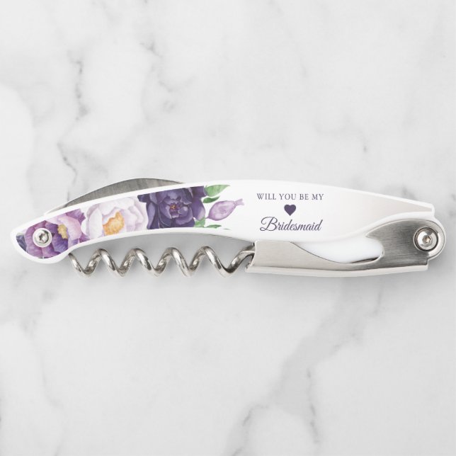 Purple Lavender Greenery Will Be My Bridesmaid  Corkscrew (Back)