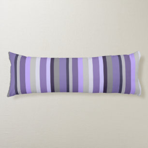 Purple Lavender Grey Vertical Striped Body Cushion