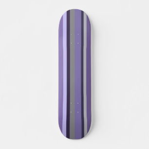 Purple Lavender Grey Vertical Striped Skateboard