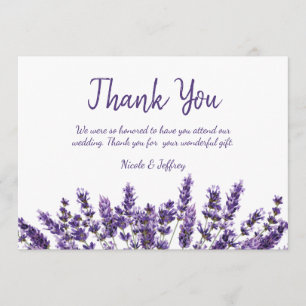 Purple Lavender Lilac Flower Wedding Thank You
