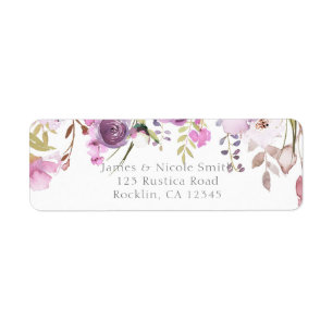 Purple Lavender Lilac Watercolor Floral Wedding