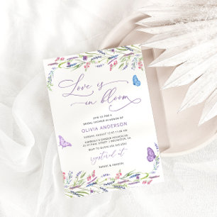 Purple Lavender Love in Bloom Bridal Shower  Invitation
