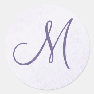 Purple Lavender Monogram Sticker