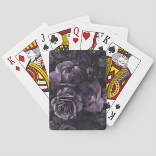 Purple Lavender Moody Roses Floral Goth Playing Cards