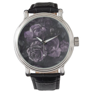 Purple Lavender Moody Roses Floral Goth Watch