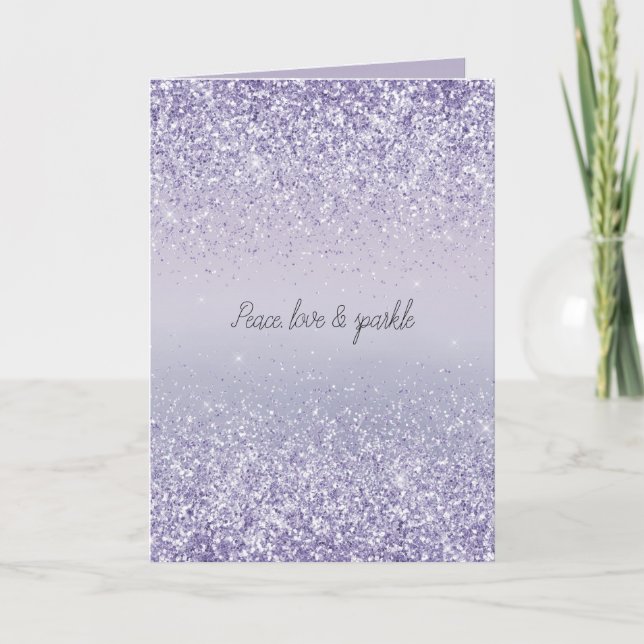 Purple Lavender Ombre Glitter Sparkle Card (Front)