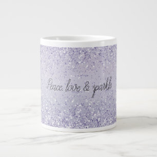 Purple Lavender Ombre Glitter Sparkle Large Coffee Mug