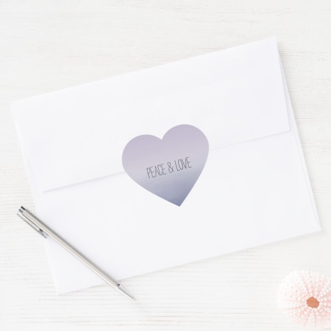 Purple Lavender Ombre Heart Sticker (Envelope)
