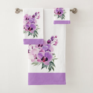 Purple Lavender Orchid Towel Set