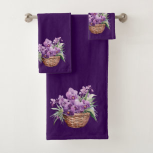 Purple Lavender Orchid Towel Set